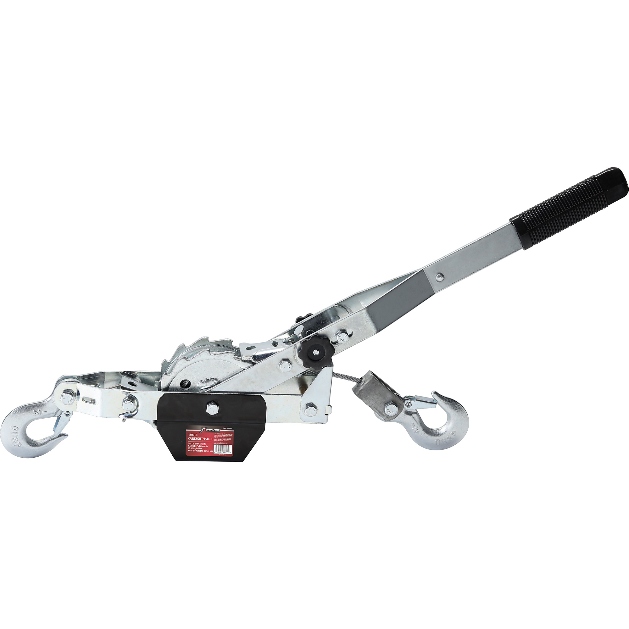XPower Cable Hoist Puller - 1500-Lb. Capacity, Heavy-Duty Steel